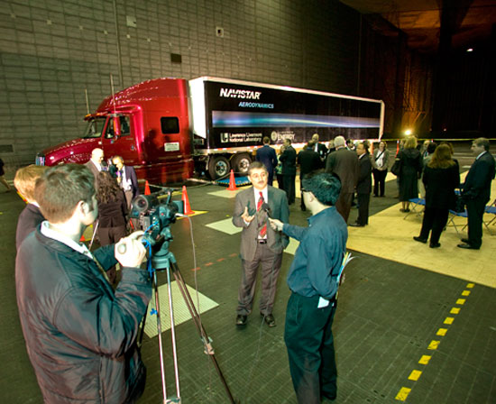 Livermore Lab Nick Strayer and Harry Mok conduct an interview